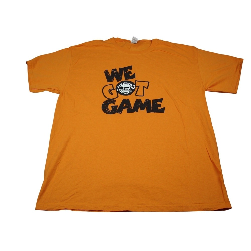 Fruit of the Loom Mens We Got Game Basketball T-Shirt Large Orange Short‎ Sleeve